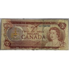 CANADA 1974 . TWO 2 DOLLARS BANKNOTE . LAWSON/BOUEY